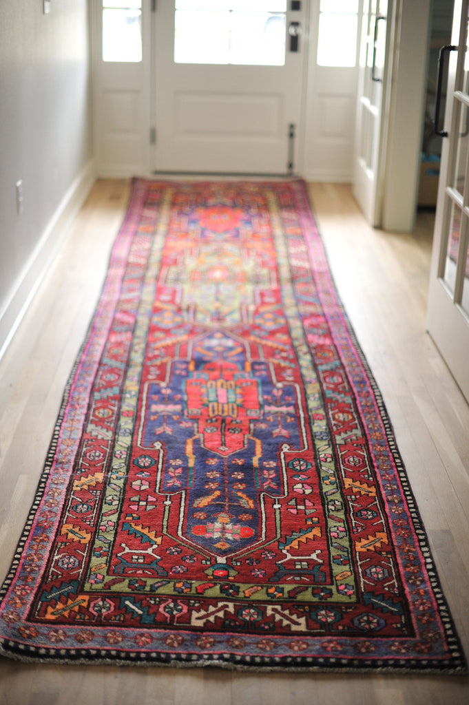 SOLD | 3.5 x 14.8 | Alice | Vintage colorful geometric long tribal runner