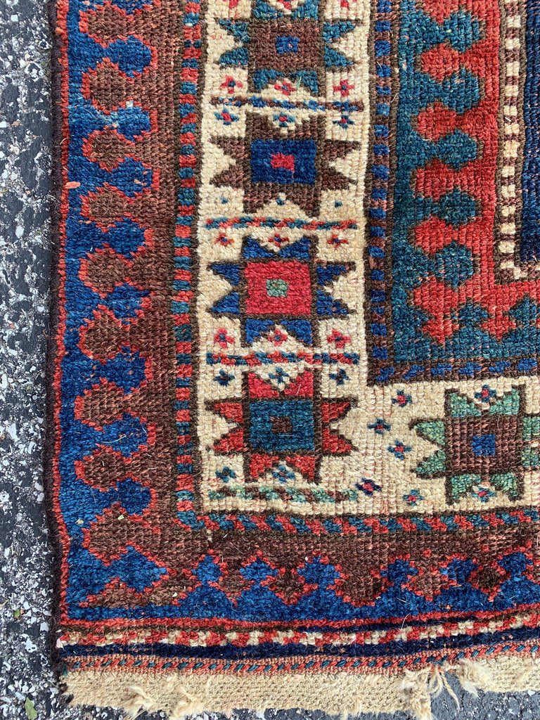 Jommi | 4.5 x 8.11 | Mesmerizing Geometric Antique Tribal Rug Wide Runner