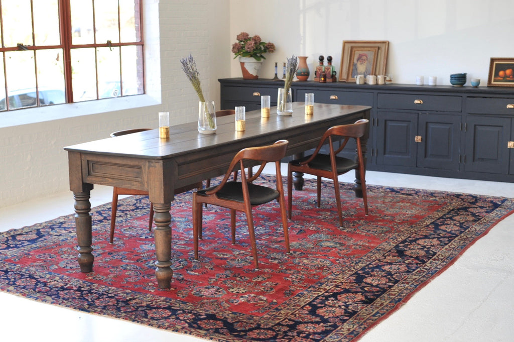 SOLD | 10 x 13 | Splendid Antique Botanical Meets Nomad rug | Antique rug