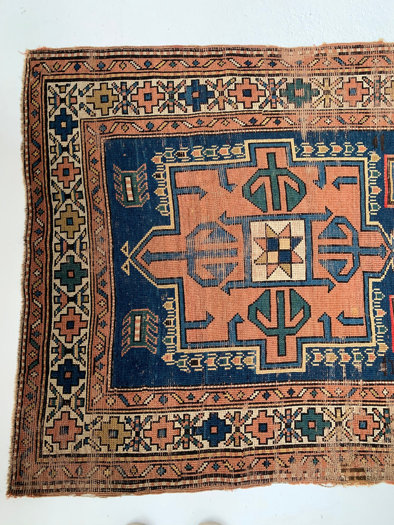 3.11 x 6.5 | Sensational High-End Antique Kazak rug | Santa Fe