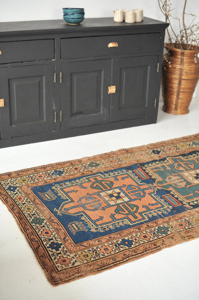 3.11 x 6.5 | Sensational High-End Antique Kazak rug | Santa Fe