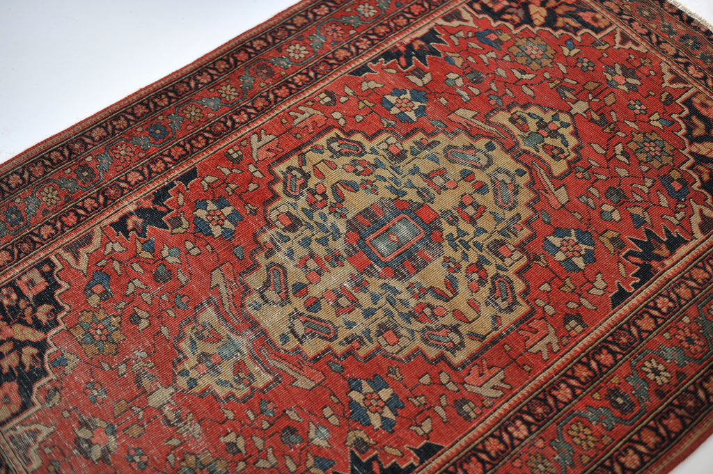 3.5 x 4.10 | Extremely Fine Sophisticated Antique Persian Ferahan Rug