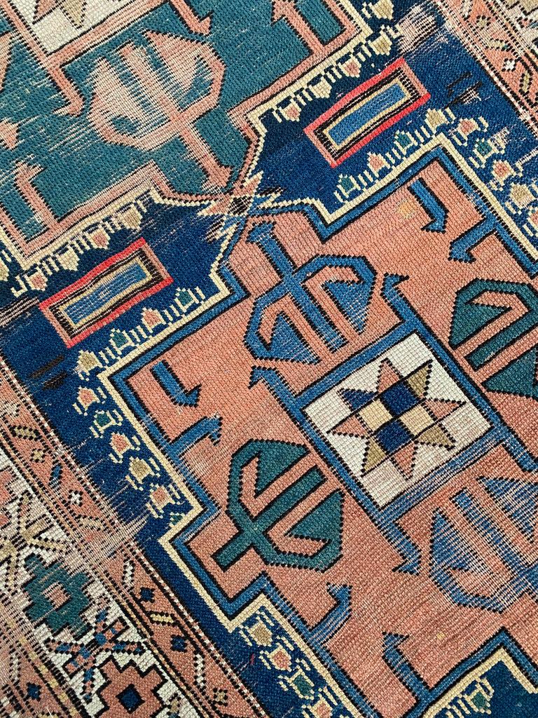 3.11 x 6.5 | Sensational High-End Antique Kazak rug | Santa Fe