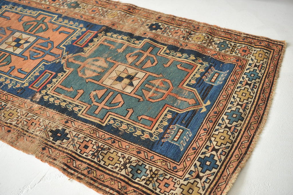 3.11 x 6.5 | Sensational High-End Antique Kazak rug | Santa Fe