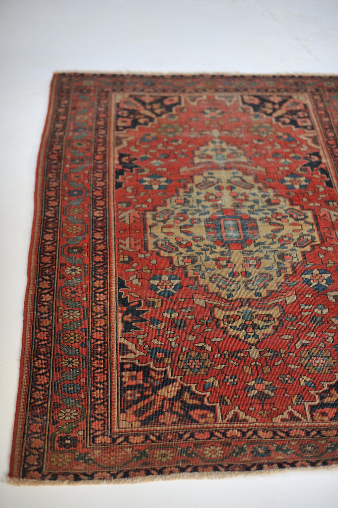3.5 x 4.10 | Extremely Fine Sophisticated Antique Persian Ferahan Rug