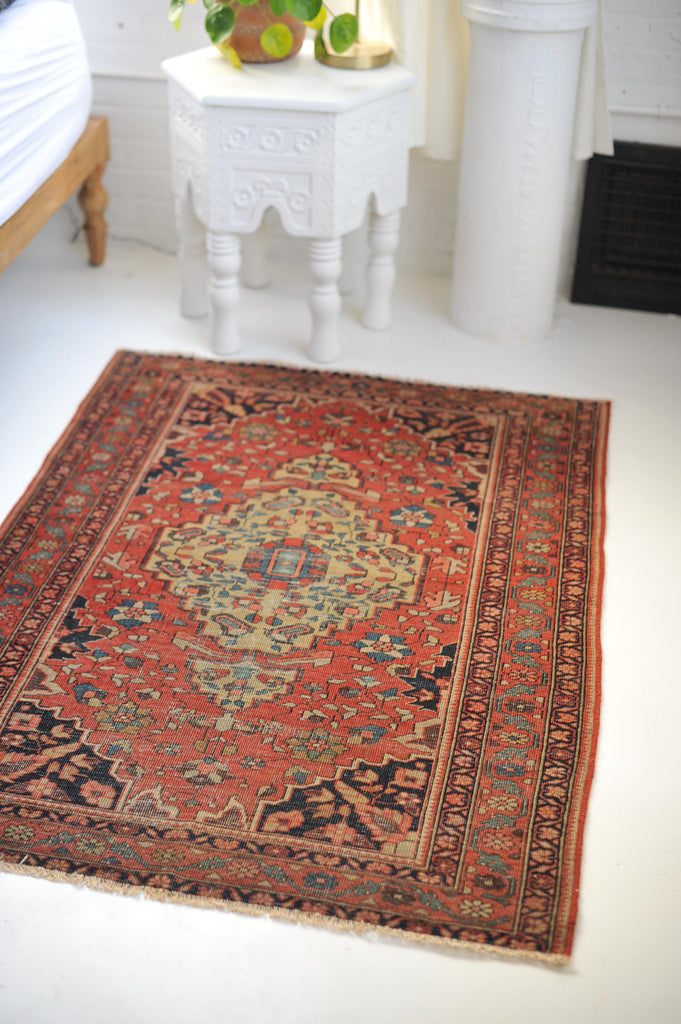 3.5 x 4.10 | Extremely Fine Sophisticated Antique Persian Ferahan Rug