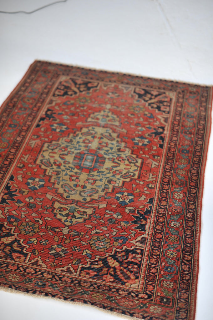 3.5 x 4.10 | Extremely Fine Sophisticated Antique Persian Ferahan Rug