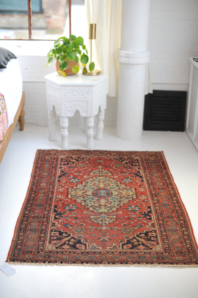 3.5 x 4.10 | Extremely Fine Sophisticated Antique Persian Ferahan Rug