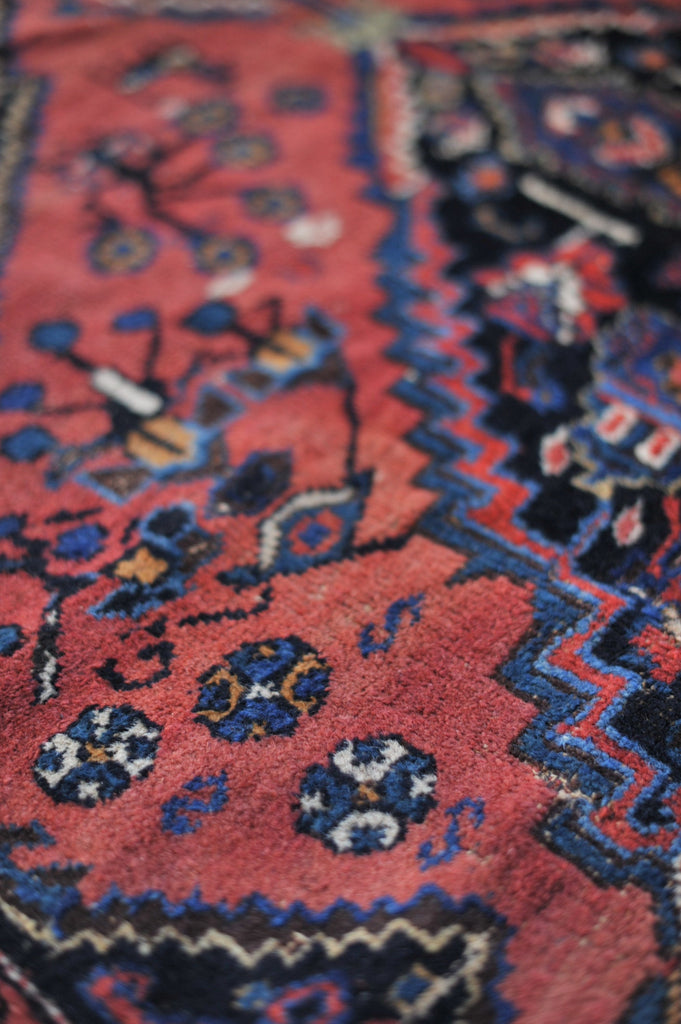 4.8 x 5.9 | Fantastic Deep WATERMELON Squarish Tribal Antique Rug | Leon