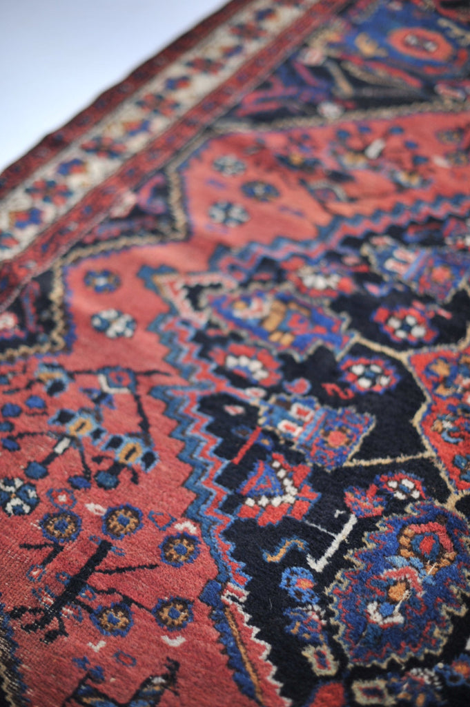 4.8 x 5.9 | Fantastic Deep WATERMELON Squarish Tribal Antique Rug | Leon