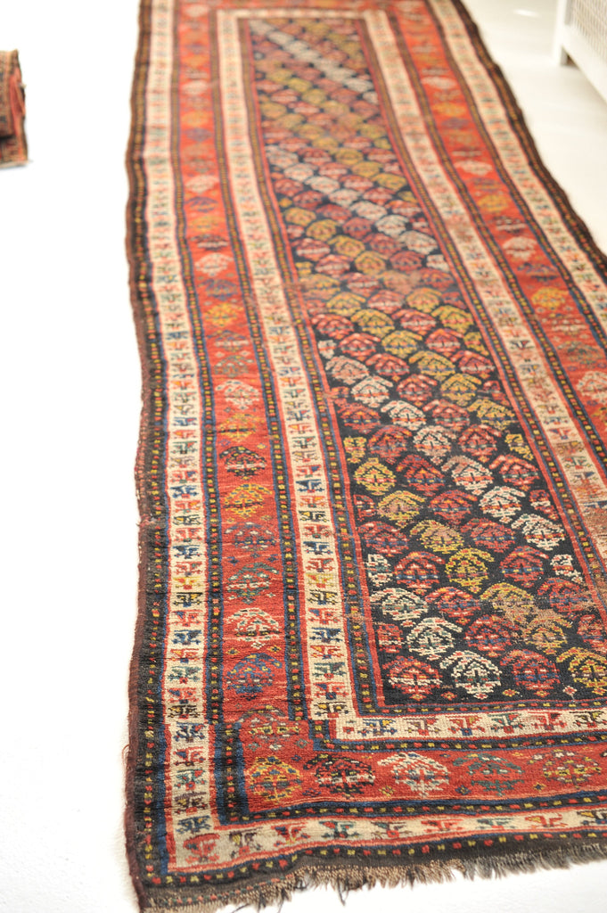 3.6 x 11 | Fantastic Antique Runner with Pretty Boteh Design | Daisy
