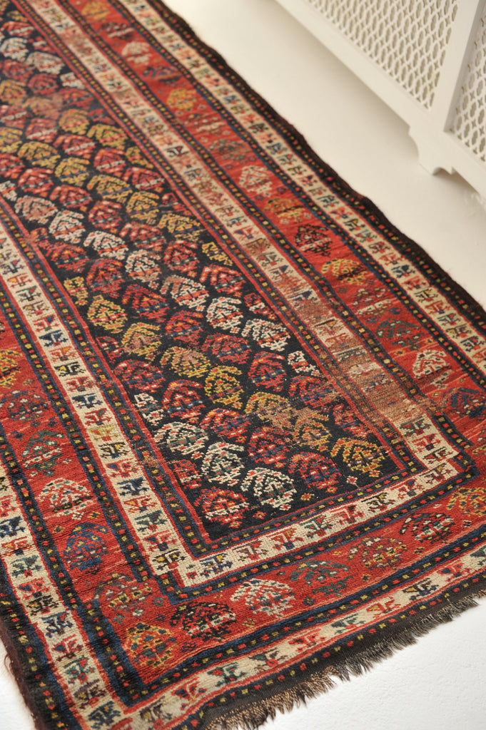 3.6 x 11 | Fantastic Antique Runner with Pretty Boteh Design | Daisy