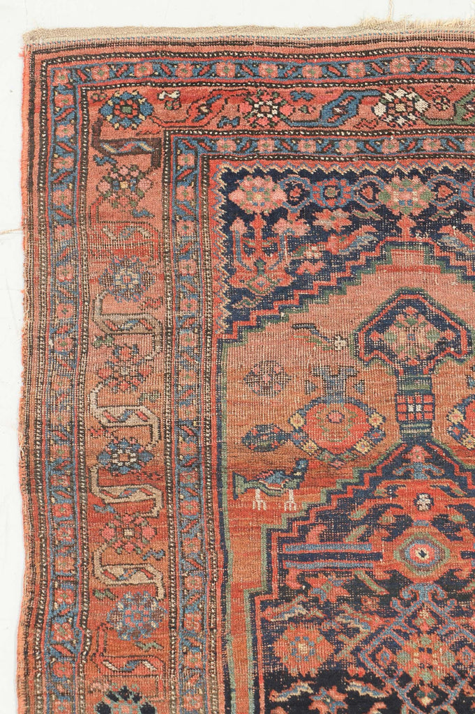 4 x 6.5 | DIVINE Antique Nomadic Artistic GEM | Terracotta, Greens, Blackish-Indigo | Jude