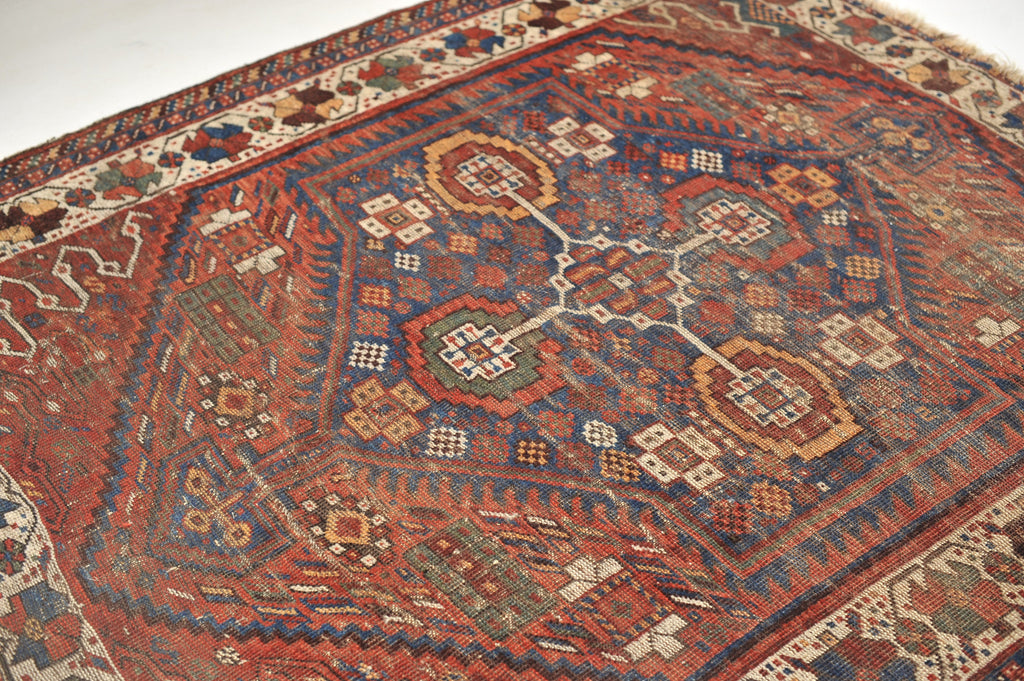 SOLD | 5.4 x 6.5 | Charming Nomadic Village Antique Rug | Charlie