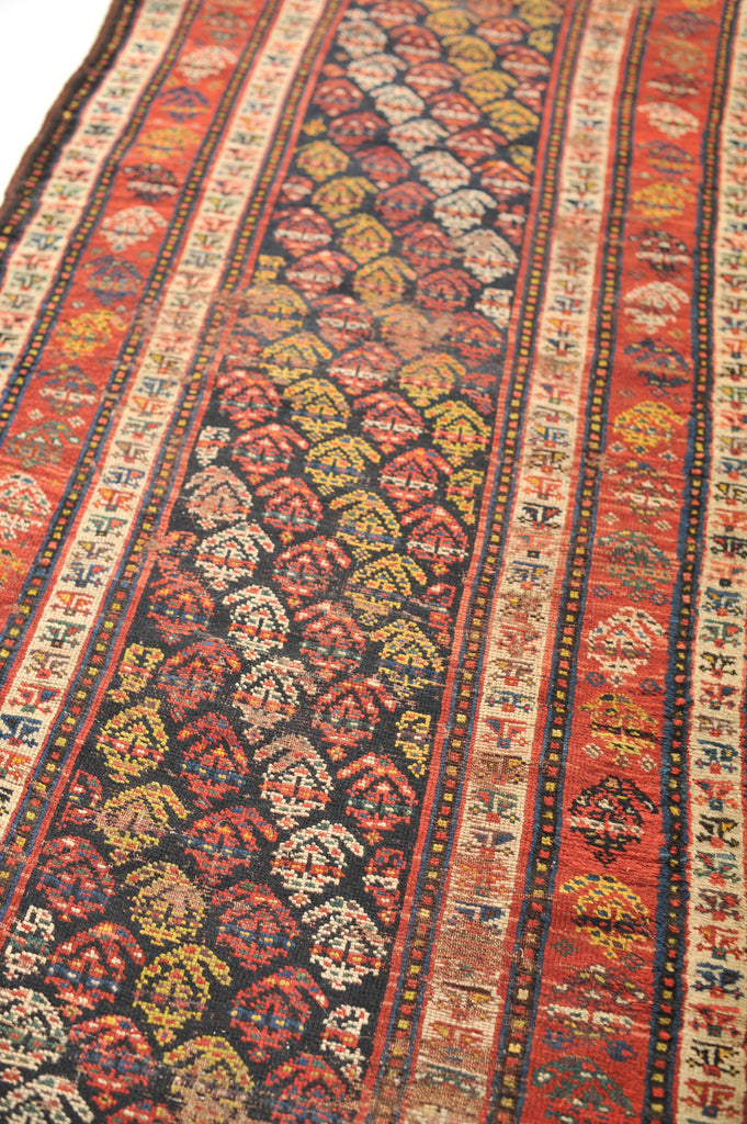 3.6 x 11 | Fantastic Antique Runner with Pretty Boteh Design | Daisy
