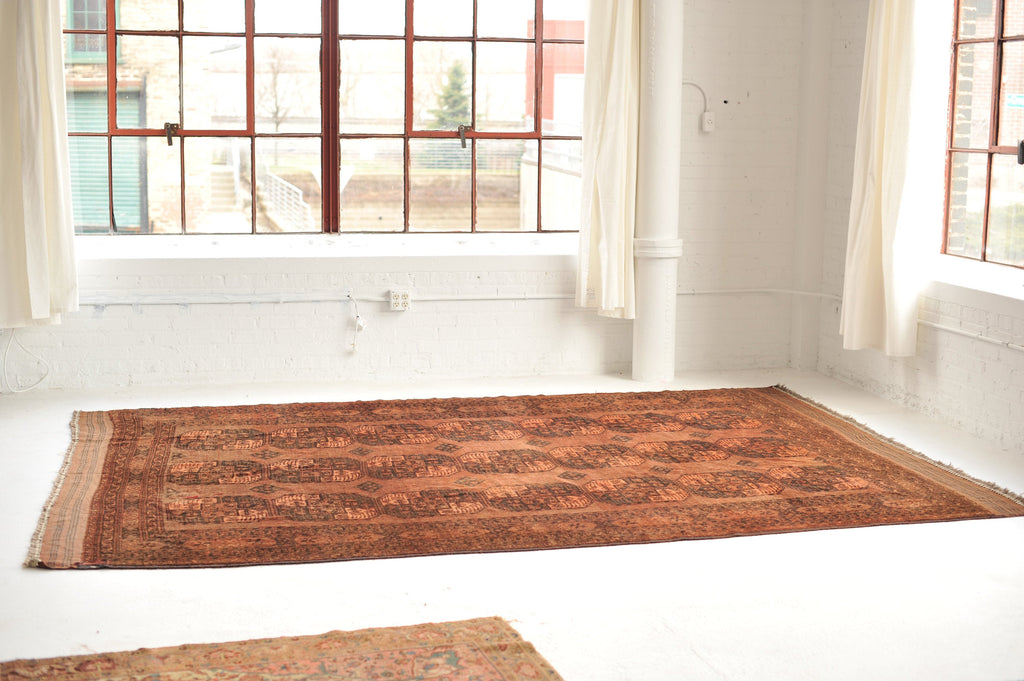 SOLD | 8.1 x 11.9 | Full Pile Nomadic Antique Elephant Track Rug | Penny