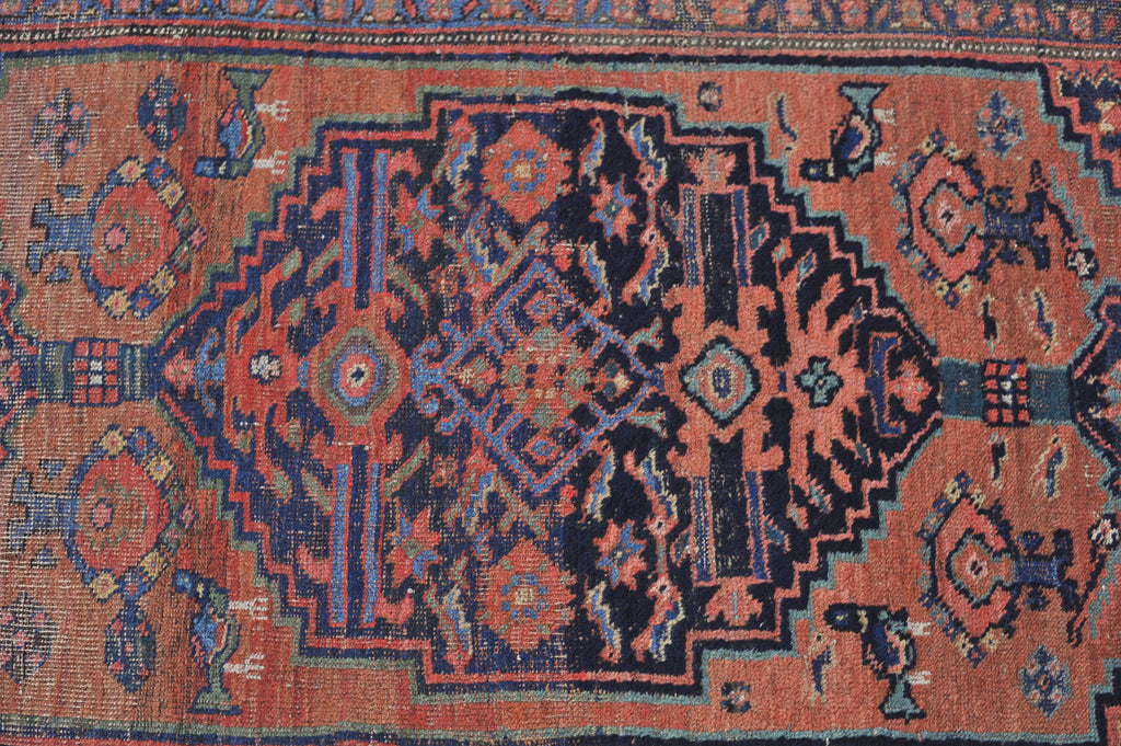 4 x 6.5 | DIVINE Antique Nomadic Artistic GEM | Terracotta, Greens, Blackish-Indigo | Jude