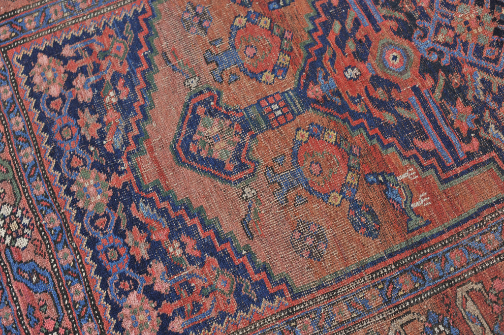 4 x 6.5 | DIVINE Antique Nomadic Artistic GEM | Terracotta, Greens, Blackish-Indigo | Jude