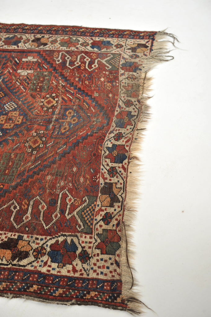 SOLD | 5.4 x 6.5 | Charming Nomadic Village Antique Rug | Charlie