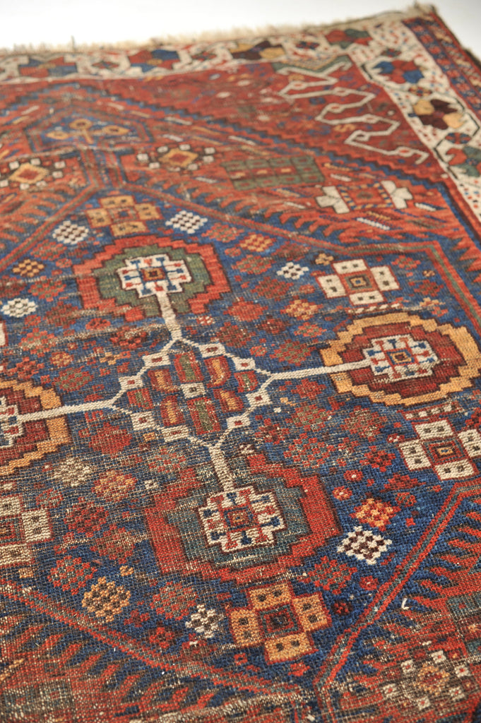 SOLD | 5.4 x 6.5 | Charming Nomadic Village Antique Rug | Charlie