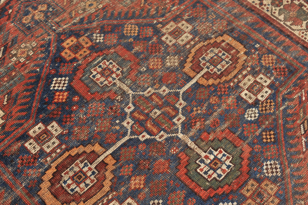 SOLD | 5.4 x 6.5 | Charming Nomadic Village Antique Rug | Charlie
