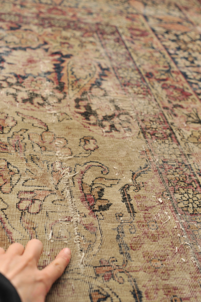 SOLD | 8.5 x 11.10 | High-End Botanical & Architecturally Inspired Antique Rug | Lola