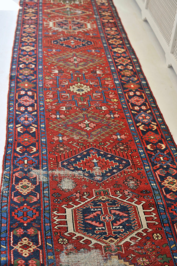 Antique Runner | 3.1 x 13.10 | Beautiful Geometric Tribal Antique Runner Rug