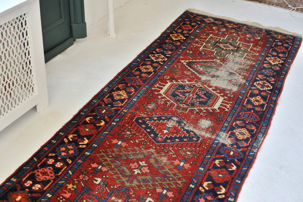 Antique Runner | 3.1 x 13.10 | Beautiful Geometric Tribal Antique Runner Rug