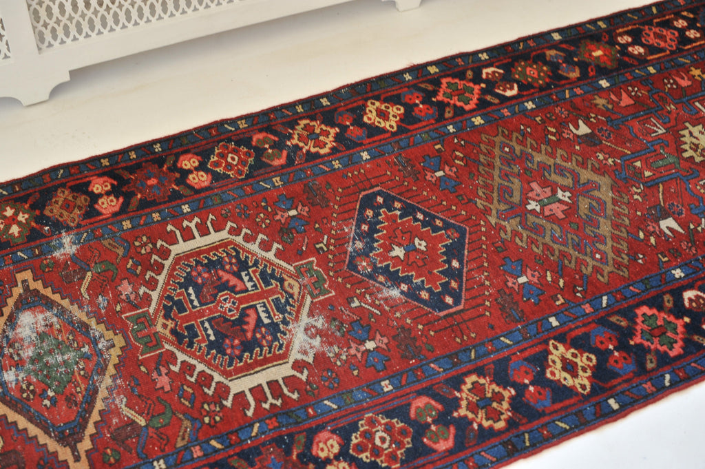 Antique Runner | 3.1 x 13.10 | Beautiful Geometric Tribal Antique Runner Rug