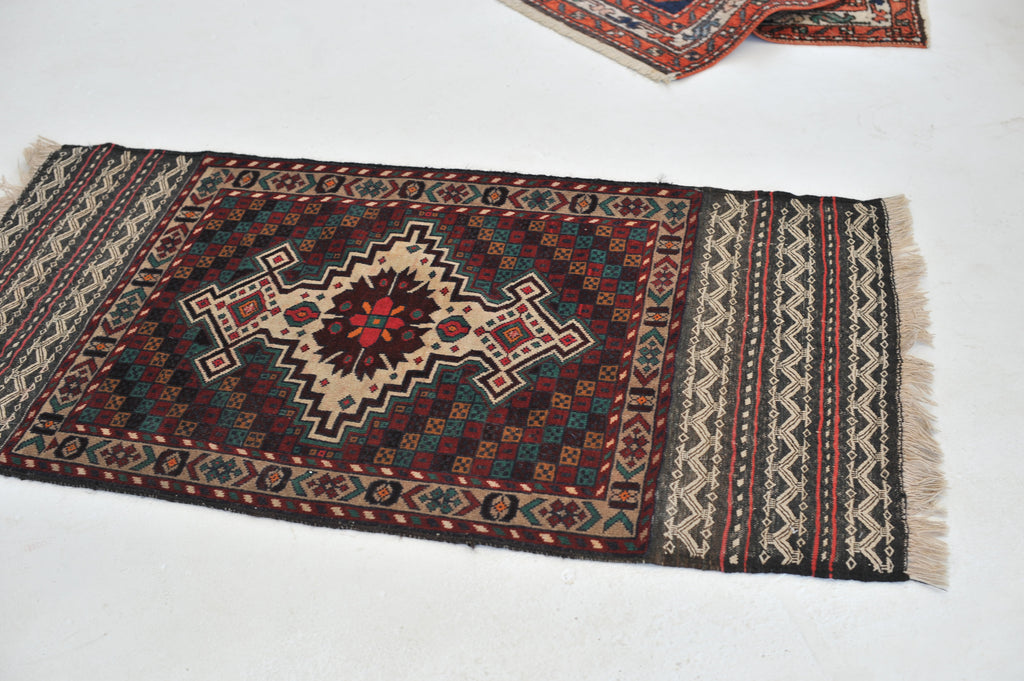 Vintage Rug | 2.8 x 5 | Boho Geometric Tribal Rug