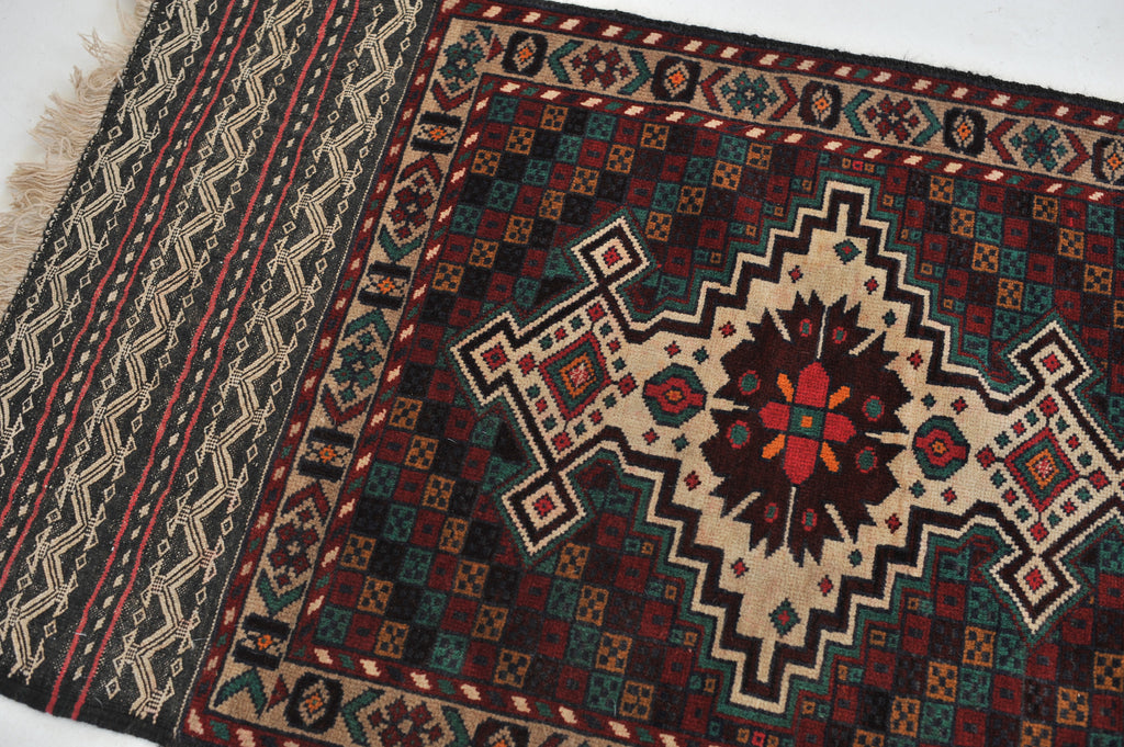 Vintage Rug | 2.8 x 5 | Boho Geometric Tribal Rug