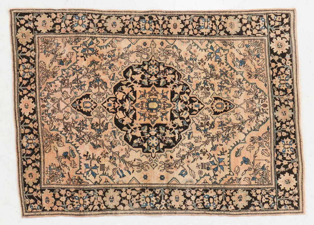 SOLD | Antique Rug | 3.6 x 4.10 | Subtle and Softer Apricot, Salmon, and Old Rose