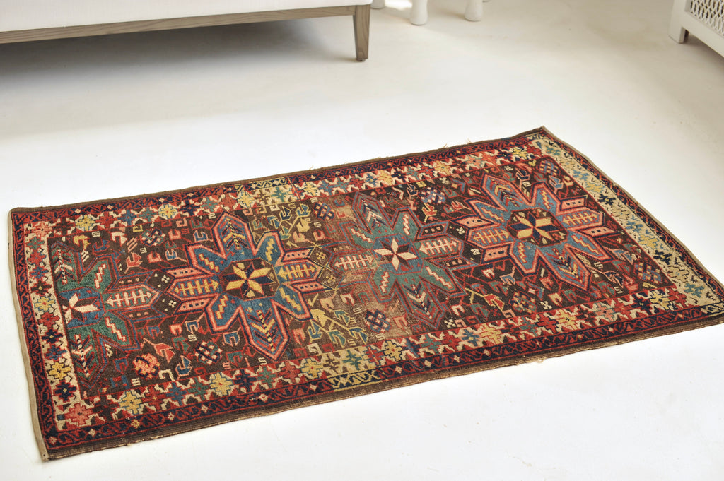 Antique Rug | 3 x 5 | FANTASTIC Old Caucasian Tribal Rug
