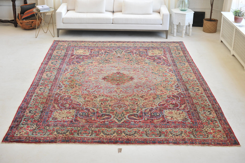 SOLD | RARE Antique Rug MASTERPIECE | 9.1 x 12.9 | Paradise & Hunting Scene