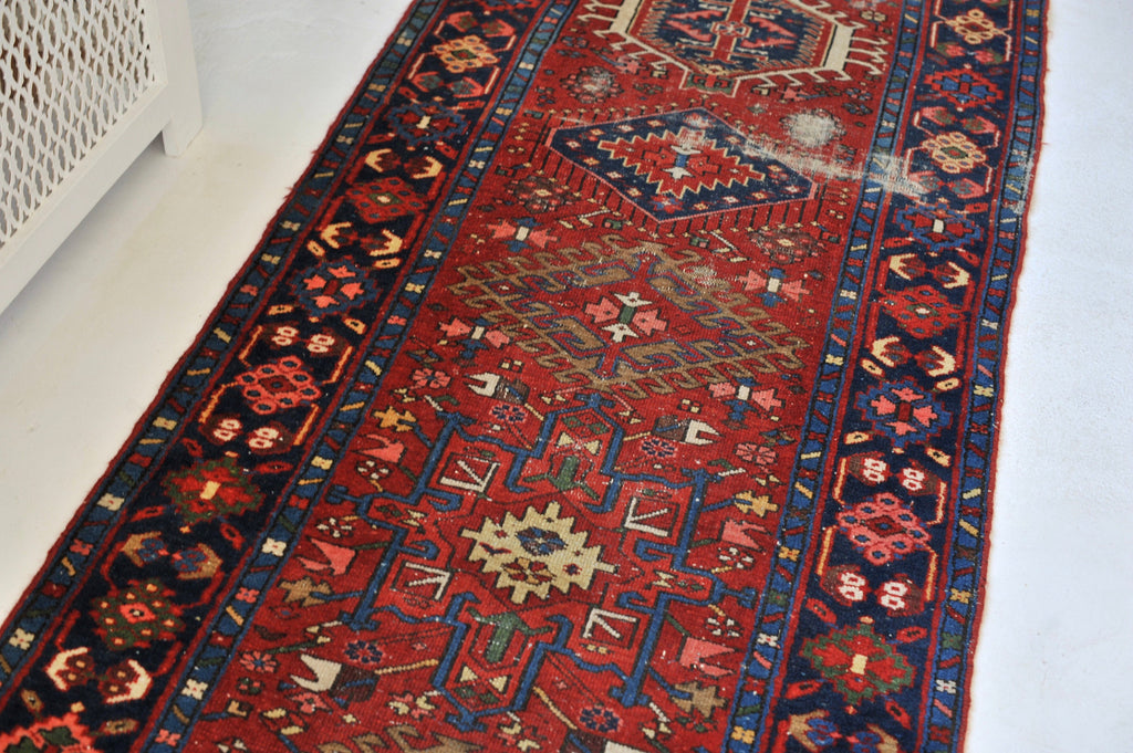 Antique Runner | 3.1 x 13.10 | Beautiful Geometric Tribal Antique Runner Rug