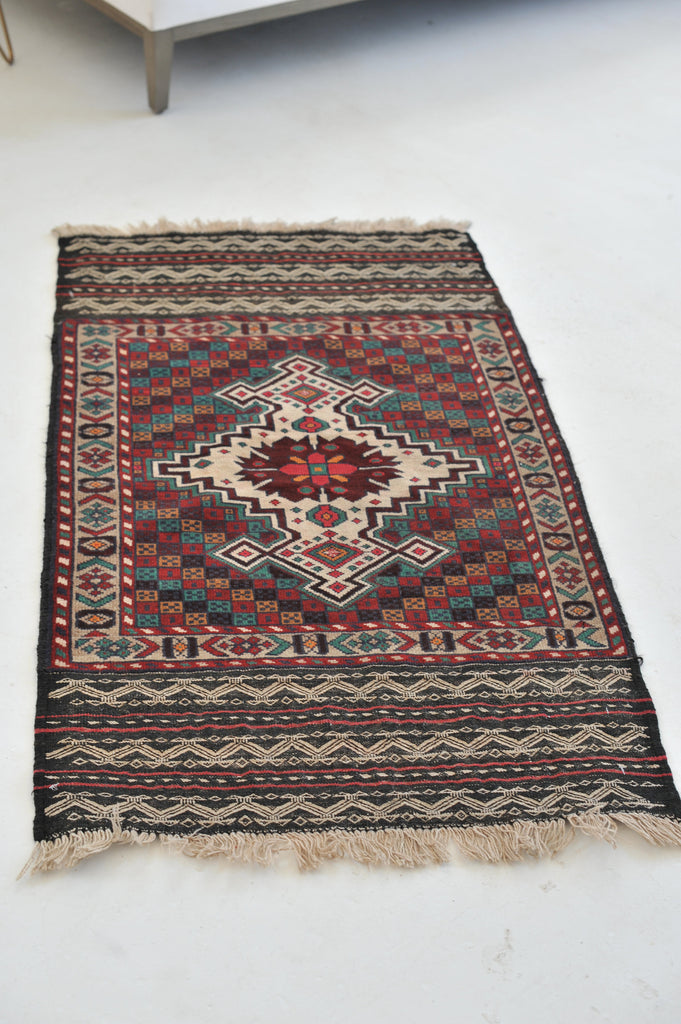 Vintage Rug | 2.8 x 5 | Boho Geometric Tribal Rug