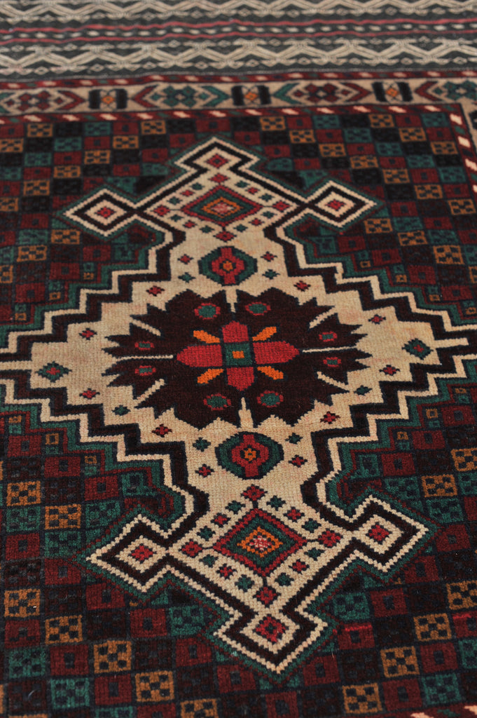 Vintage Rug | 2.8 x 5 | Boho Geometric Tribal Rug
