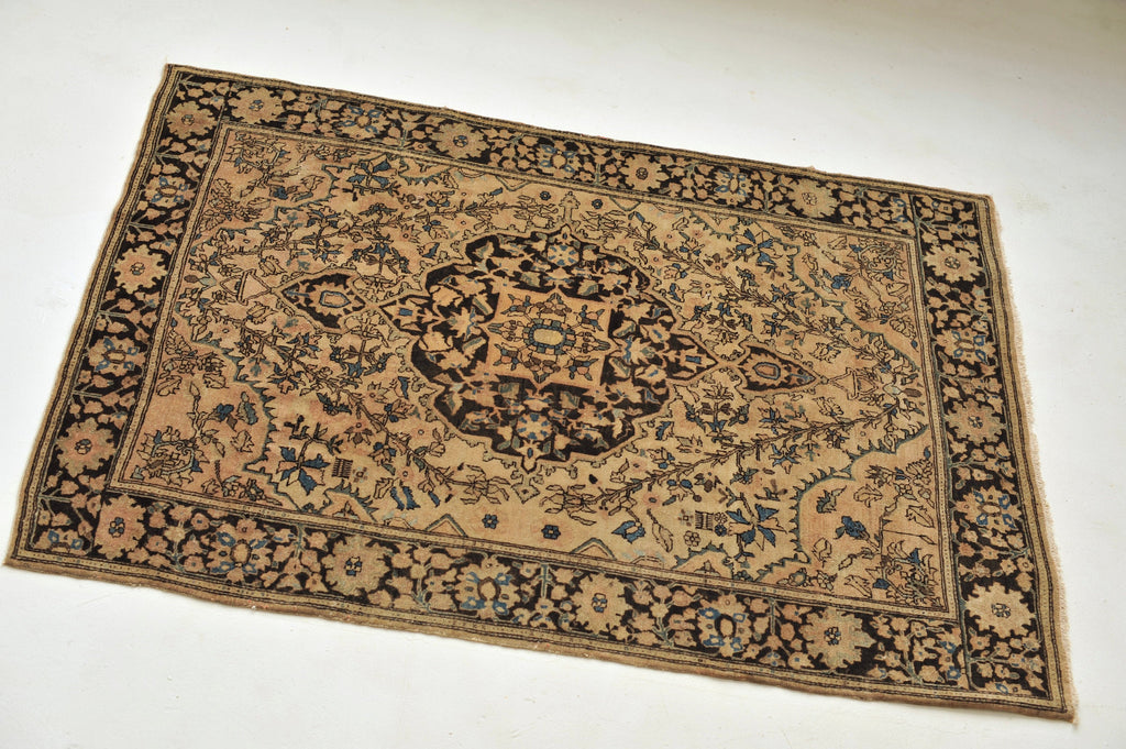 SOLD | Antique Rug | 3.6 x 4.10 | Subtle and Softer Apricot, Salmon, and Old Rose