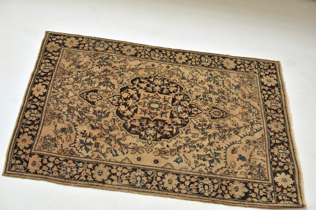 SOLD | Antique Rug | 3.6 x 4.10 | Subtle and Softer Apricot, Salmon, and Old Rose