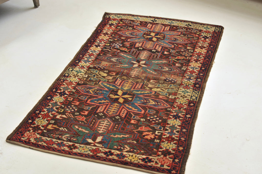 Antique Rug | 3 x 5 | FANTASTIC Old Caucasian Tribal Rug