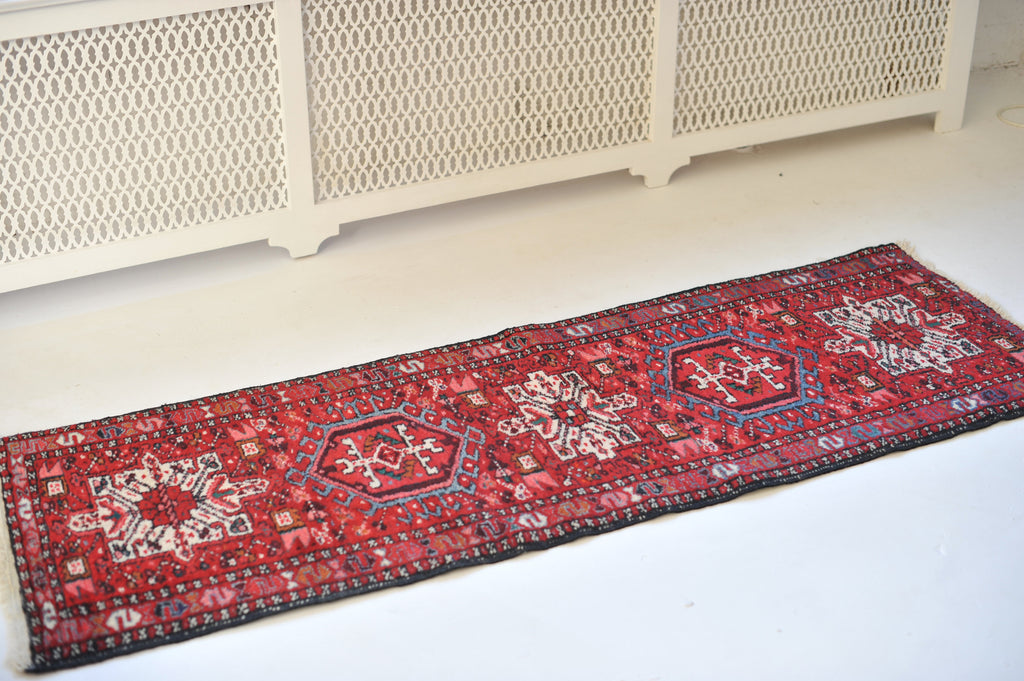 Vintage Narrow Runner | Super Colorful and Geometric Boho Vintage Rug|  2.2 x 6.3