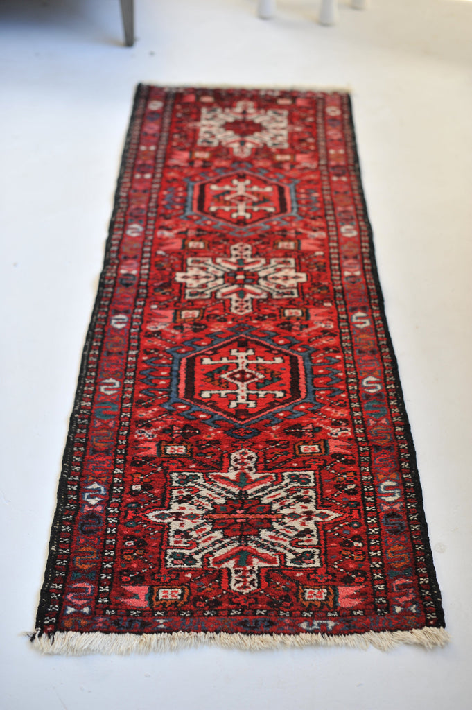Vintage Narrow Runner | Super Colorful and Geometric Boho Vintage Rug|  2.2 x 6.3