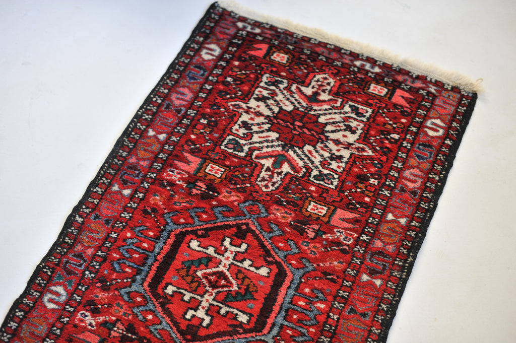 Vintage Narrow Runner | Super Colorful and Geometric Boho Vintage Rug|  2.2 x 6.3