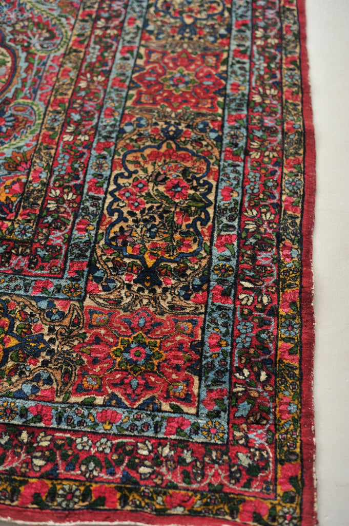 MAGNIFICENT PASTEL HUES Classical Antique Persian Kerman Lavar Carpet | INFINITELY Botanical Antique Elegant Rug | 9.5 x 13