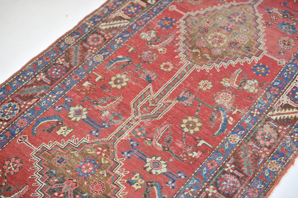 RESERVED FOR PEYTON*** Antique Runner C. 1880's | Quad-Medallion Nomadic Tribal Runner | 3.6 x 13.10