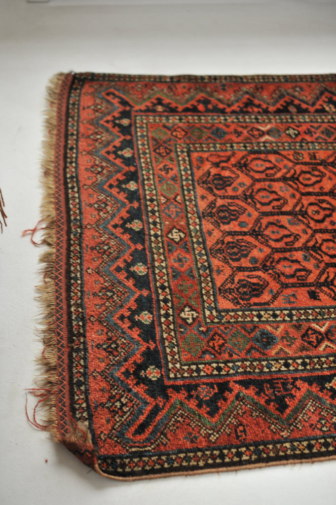 Vintage Rug | Plush Wool Apricot Boteh Design Vintage Runner | 4 x 10.4