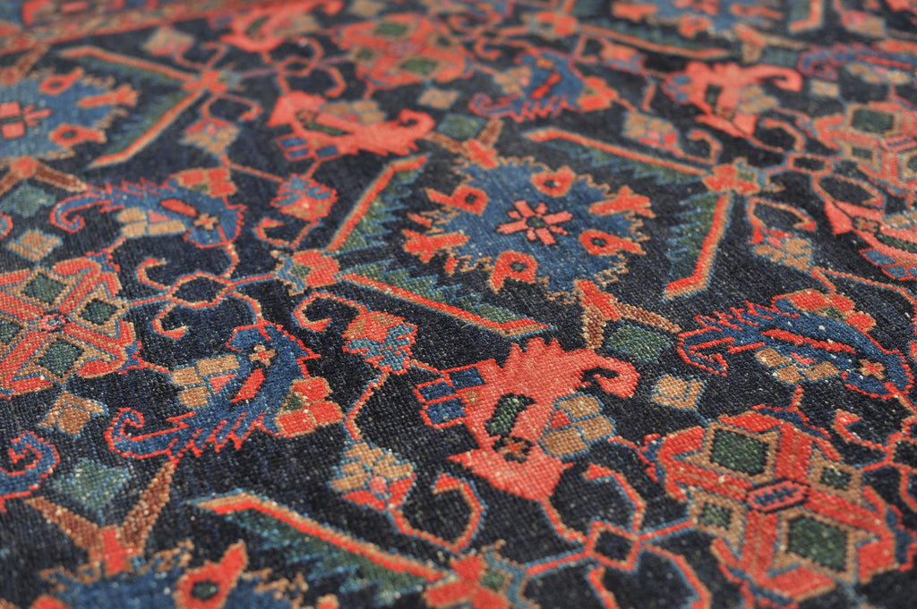 SOLD | ICONIC Water Garden Antique Rug | Infamous Herati / Fish / Water Garden Design with Pinks, Blues, Greens, and Mocha | 4.6 x 6.8