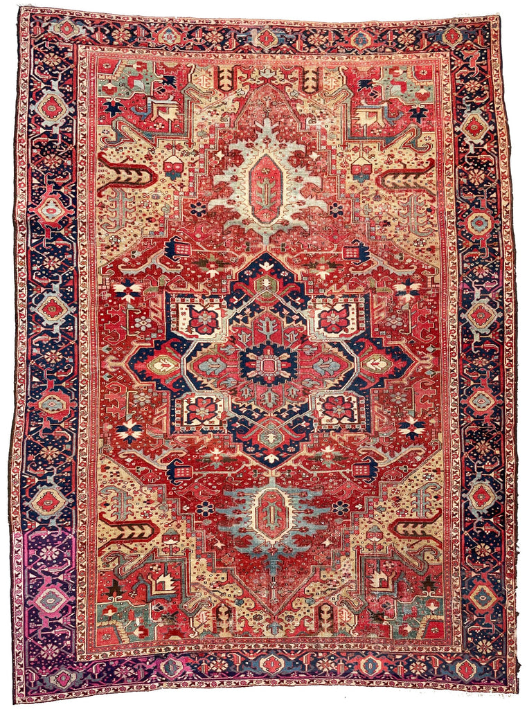 SOLD | OUTSTANDING Antique Rug | Gorgeous Artistic Old World Geometric Antique Rug C. 1930's | 9.3 x 12.6