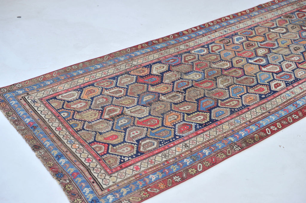 Gorgeous Antique Runner | Stylized All-Over Boteh Design Antique Rug | 3.9 x 9.10