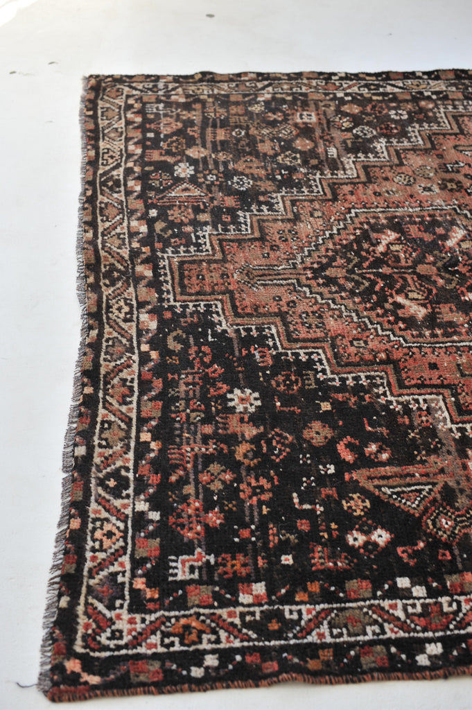 RESERVED FOR PHOTOSHOOT*** Gorgeous Vintage Rug | Watermelon Pink and Blush with Charcoal Vintage Rug | 6.4 x 9.3